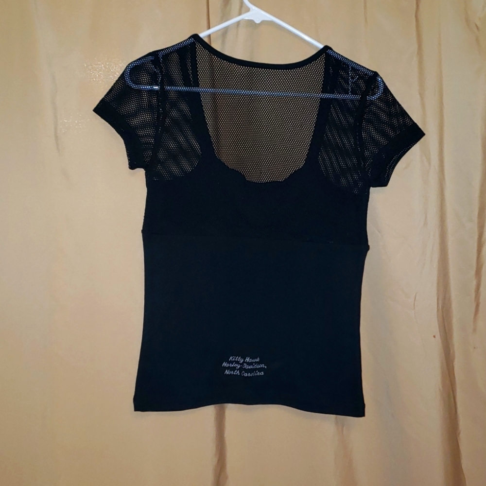Make offer! Women's black mesh Harley Davidson tank shirt. Sz Sm. NWT. - Picture 4 of 5